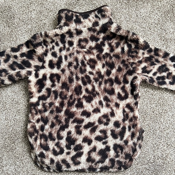 Cozy Sherpa Leopard Print Fleece Pullover size S - Picture 4 of 5